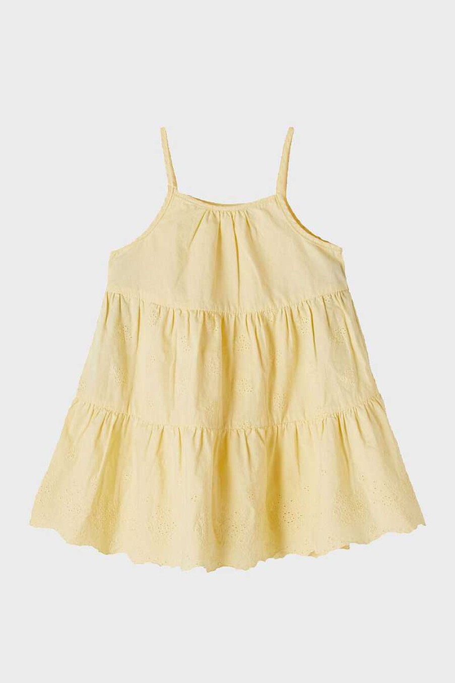 Name.it San Gallo Lace Dress 13202492-Neo Yellow Girl