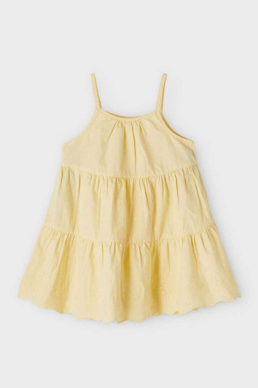 Name.it San Gallo Lace Dress 13202492-Neo Yellow Girl